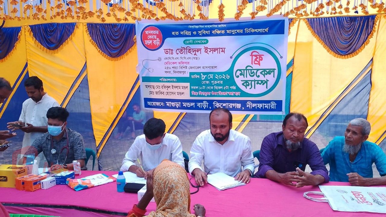 কিশোরগঞ্জে হতদরিদ্র ও সুবিধাবঞ্চিতদের জন্য ফ্রি মেডিকেল ক্যাম্প অনুষ্ঠিত